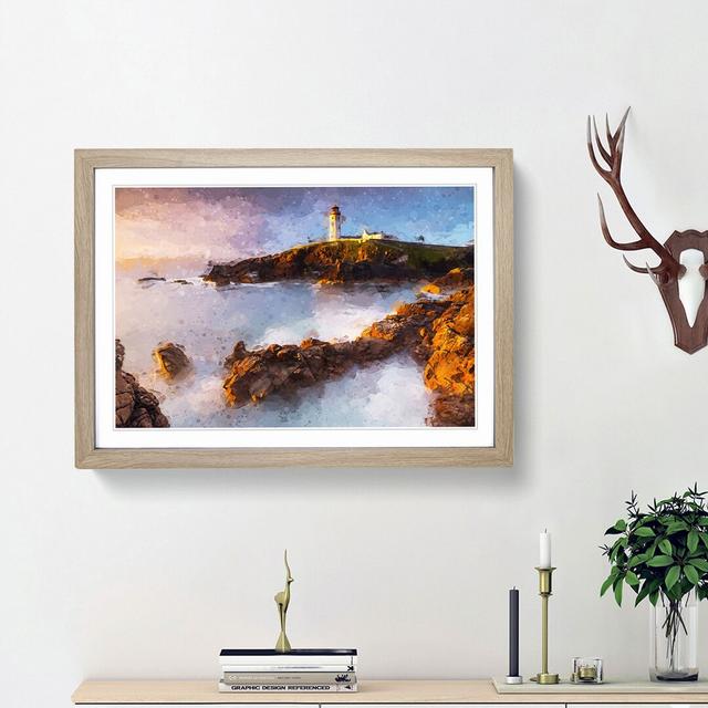 Fanad Head Lighthouse in Ireland - Picture Frame Graphic Art Print East Urban Home Frame Option: Oak, Size: 50cm H x 76cm W x 2cm D on Productcaster.