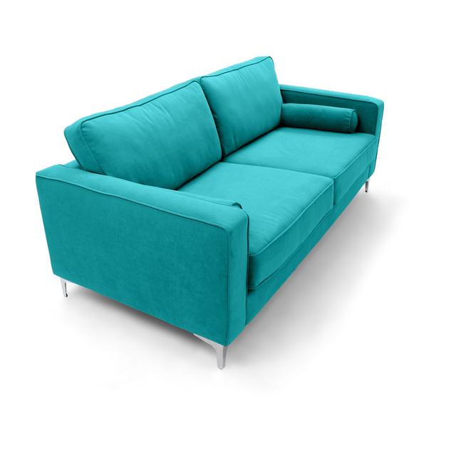 Georgio 3 Seater Velvet Sofa Canora Grey Upholstery Colour: Turquoise on Productcaster.