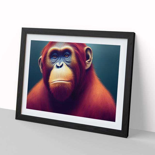 Orangutan Portrait Vol.3 - Picture Frame Graphic Art 17 Stories Size: 34cm H x 46cm W x 2cm D, Frame Colour: Black on Productcaster.