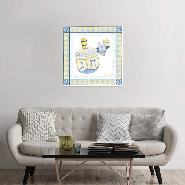 'Celebrating Hanukkah II' Graphic Art Print on Canvas The Seasonal Aisle Size: 93.98cm H x 93.98cm W x 1.91cm D on Productcaster.