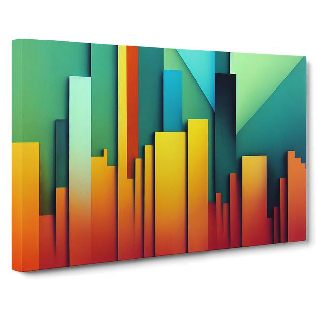 Trendy Abstract Skyscrapers - Wrapped Canvas Graphic Art Metro Lane Size: 50cm H x 76cm W x 3cm D on Productcaster.