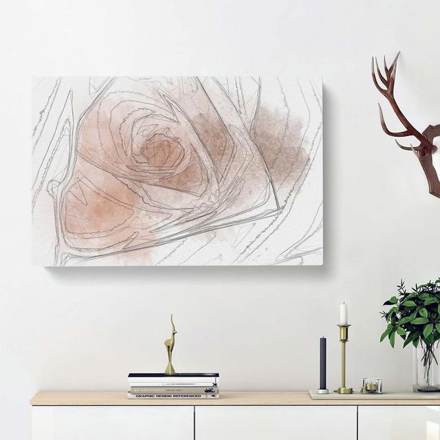 Light Pink Rose In Abstract - Wrapped Canvas Print East Urban Home Size: 35cm H x 50cm W x 3cm D on Productcaster.