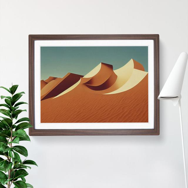 Modern Desert Sand Dunes - Picture Frame Graphic Art Natur Pur Size: 46cm H x 64cm W x 2cm D, Frame Colour: Walnut on Productcaster.