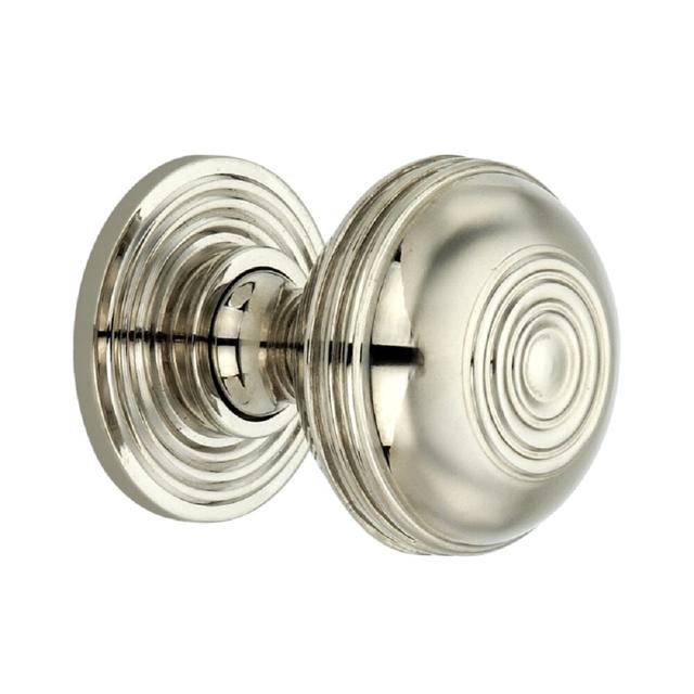 Large Preston 38mm Diameter Mushroom Knob Spira Brass Finish: Polished Nickel on Productcaster.