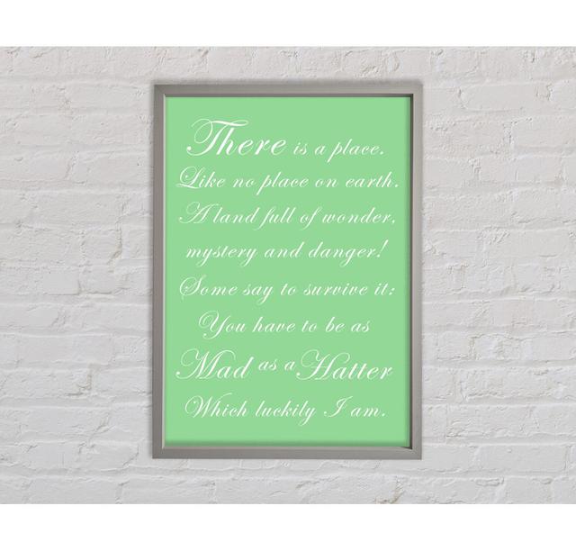 Alice in Wonderland as Mad as a Hatter Chocolate - Single Picture Frame Art Prints on Canvas Bright Star Colour: Green, Size: 59.7cm H x 84.1cm W x 3. on Productcaster.