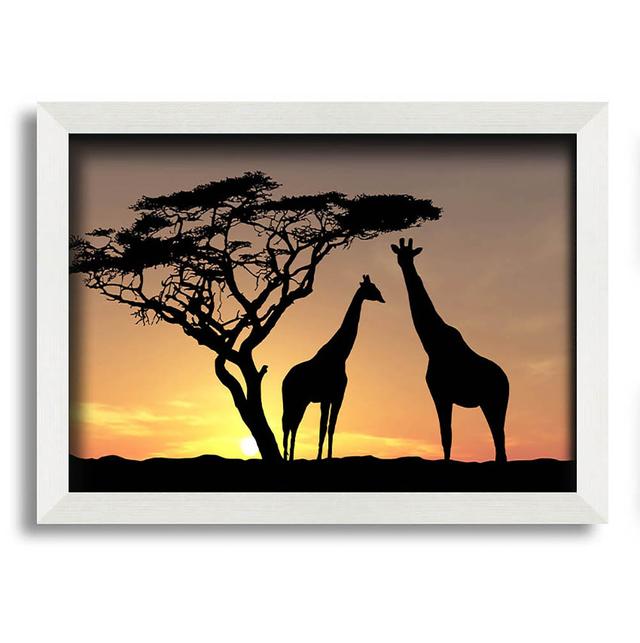 Risette Giraffes At Sunset - Print Latitude Run Size: 21cm H x 29.7cm W x 10cm D on Productcaster.