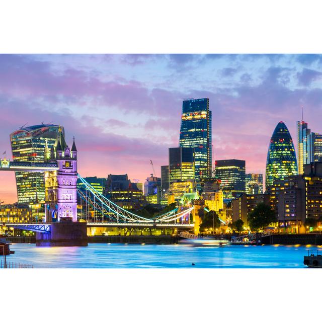 Tower Bridge and Financial District - Wrapped Canvas Photograph 17 Stories Size: 20cm H x 30cm W on Productcaster.