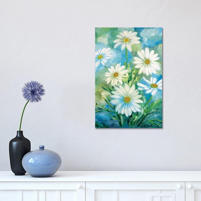 Daisies Against The Sky by Sam Nishi - Print on Canvas Ebern Designs Size: 45.72cm H x 30.48cm W x 1.91cm D, Format: Wrapped Canvas on Productcaster.