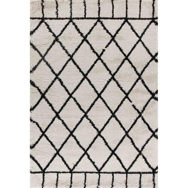 Franke Geometric Machine Woven Black/Beige Area Rug Gracie Oaks Rug Size: Rectangle 160 x 230cm on Productcaster.