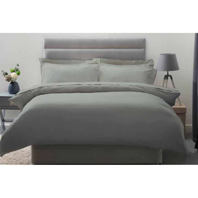 Cotton 450 TC Duvet Cover Belledorm Size: Single Duvet Cover, Colour: Platinum on Productcaster.