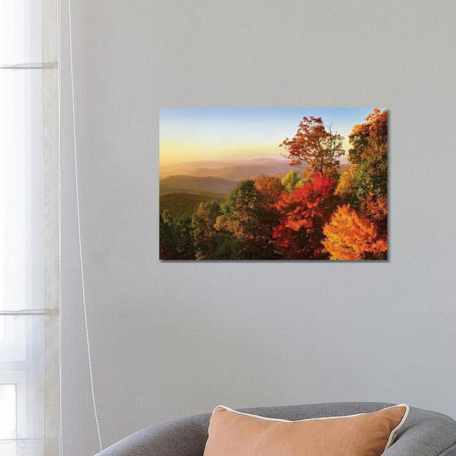 Blue Ridge Mountains from Bluff Mountain Overlook, North Carolina by Tim Fitzharris - Photograph Print on Canvas Alpen Home Size: 45.72cm H x 66.04cm on Productcaster.