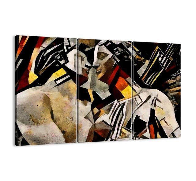 Statuesque Kiss - 3 Piece Unframed Graphic Art Print Set on Canvas Brayden Studio Size: 70cm H x 105cm W x 1.8cm D on Productcaster.