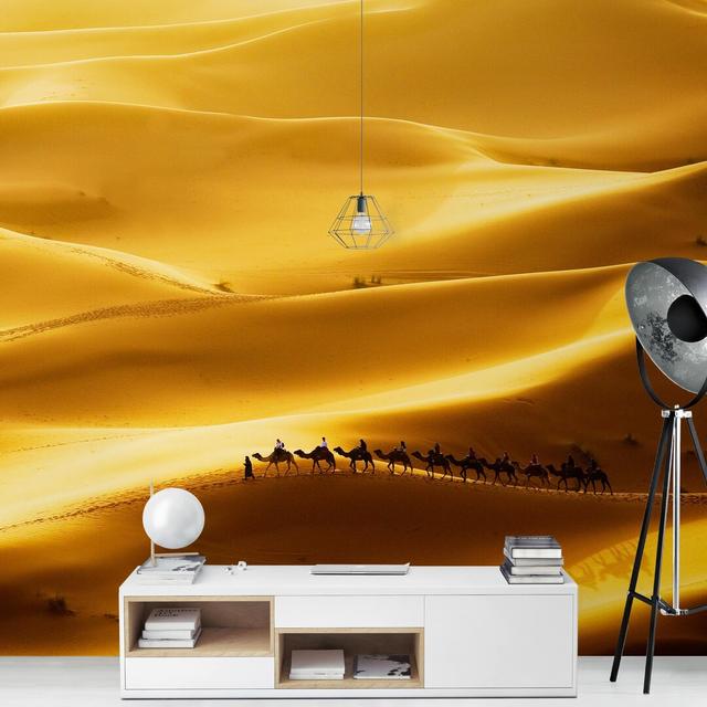 Golden Dunes .36m x 3.36m Textured Matte Peel & Stick Wall Mural East Urban Home on Productcaster.