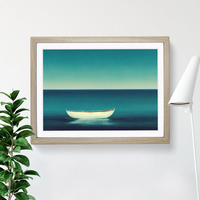 Minimalist Boat Art - Picture Frame Graphic Art Breakwater Bay Frame Colour: Oak, Size: 34cm H x 46cm W x 2cm D on Productcaster.