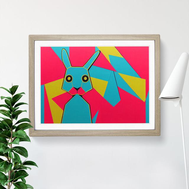 Abstract Rabbit Art - Picture Frame Graphic Art Metro Lane Size: 34cm H x 46cm W x 2cm D, Frame Colour: Oak on Productcaster.