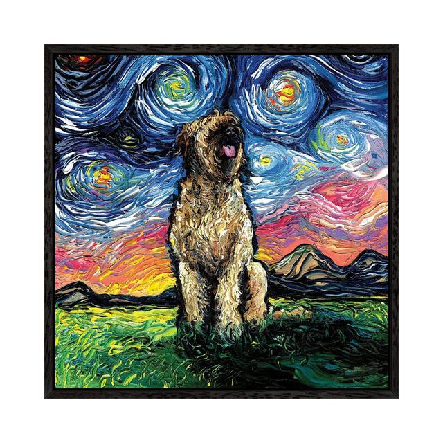 Briard Night von Aja Trier - Galerie-verpackte Leinwand Giclée auf Leinwand Lark Manor Format: Schwarzer Rahmen, Größe: 66,04 cm H x 66,04 cm B x 3,81 on Productcaster.