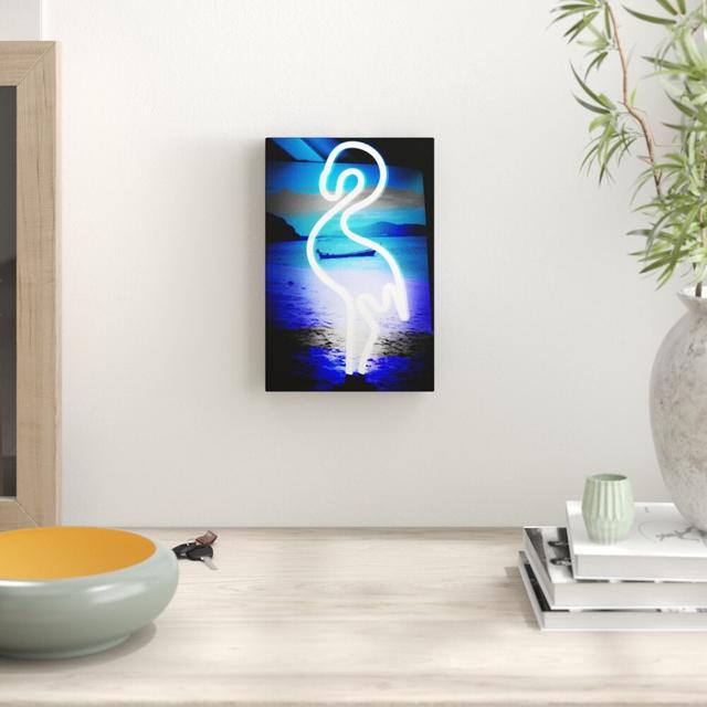 'Flamingo Neon' Graphic Art on Wrapped Canvas East Urban Home Size: 61 cm H x 40.6 cm W on Productcaster.