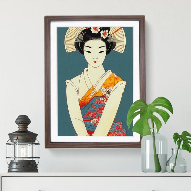 Virtuous Geisha - Picture Frame Graphic Art Latitude Vive Size: 64cm H x 46cm W x 2cm D, Frame Colour: Walnut Framed on Productcaster.