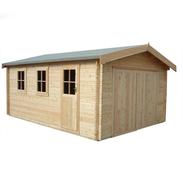 Mahurin 14 x 15 Ft. Tongue and Groove Log Cabin Shire GB Installation Available: No on Productcaster.