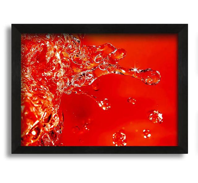 Orange Water Splash Framed Print Ivy Bronx Size: 21cm H x 30cm W x 10cm D on Productcaster.