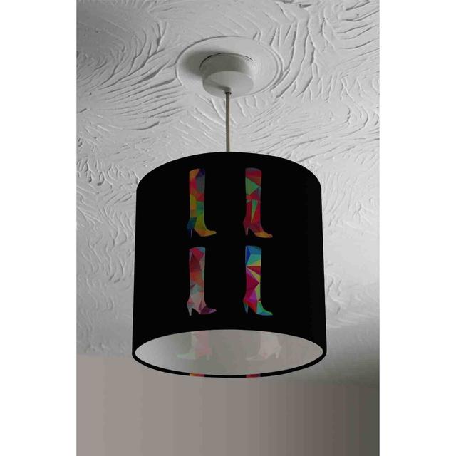 Geometric Boots Cotton Drum Lamp Shade Ebern Designs Size: 22cm H x 25cm W x 25cm D on Productcaster.