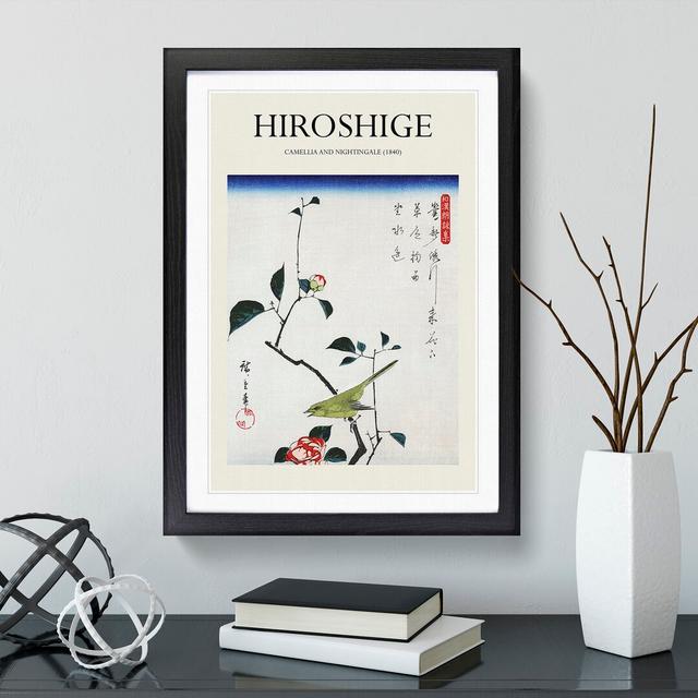 Camellia & a Nightingale by Utagawa Hiroshige - Picture Frame Art Prints East Urban Home Size: 48cm H x 36cm W x 2cm D, Frame Option: Black on Productcaster.