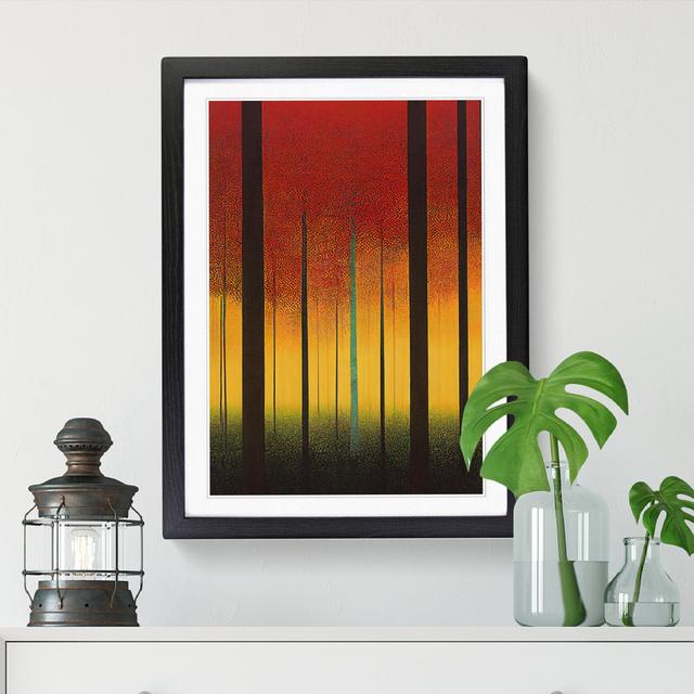 Moody Abstract Forest - Picture Frame Print Big Box Art Format: Black, Size: 34cm H x 25cm W x 2cm D on Productcaster.