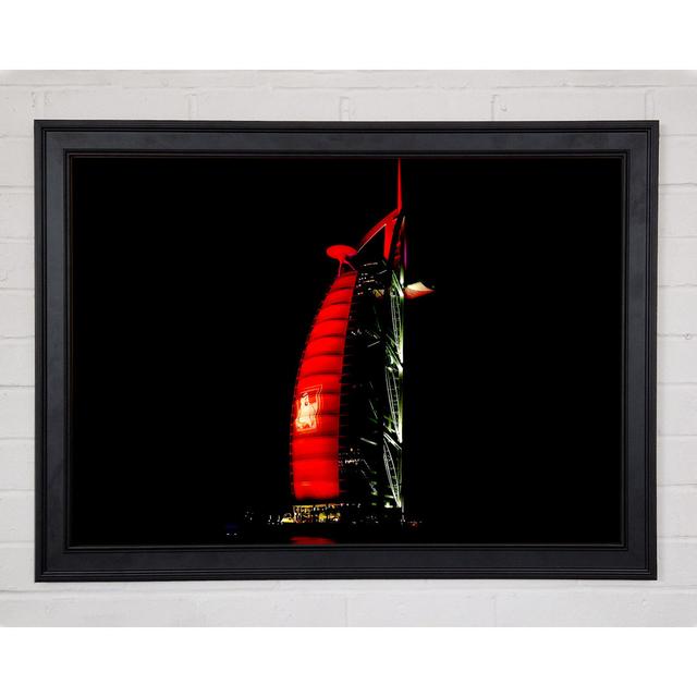 Dubai Building Red - Print Ebern Designs Size: 84.1cm H x 118.9cm W x 1.5cm D on Productcaster.