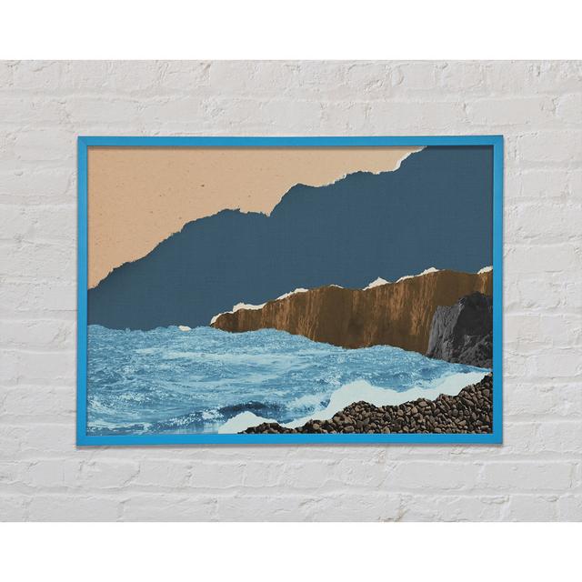 Cut out Mountain Ocean - Single Picture Frame Art Prints Highland Dunes Size: 29.7cm H x 42cm W x 2cm D on Productcaster.