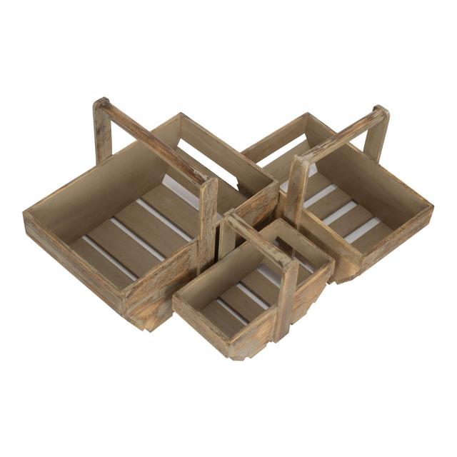 Trug Solid Wood 3 Piece Basket Set Union Rustic on Productcaster.