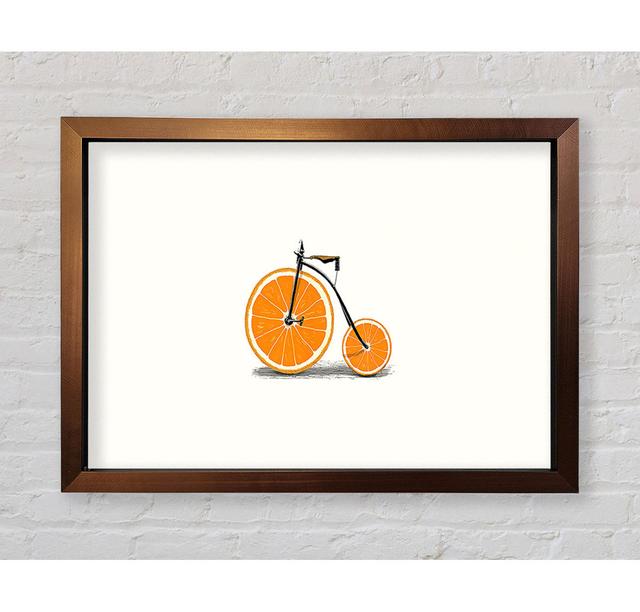 Orangefarbenes Fahrrad Gerahmter Druck Rosalind Wheeler Größe: 59,7 cm H x 84,1 cm B on Productcaster.