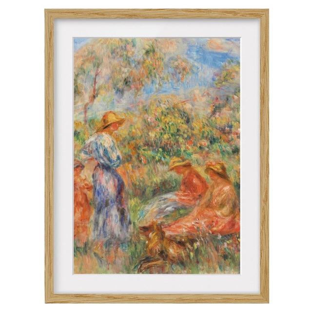 Landscape with Woman and Child Framed Art Print East Urban Home Rahmenoptionen: Natural oak, Size: 70cm H x 50cm W on Productcaster.