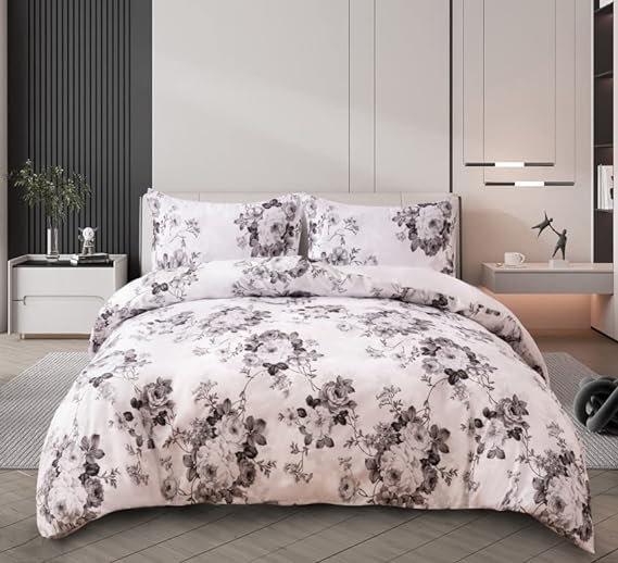 Alexaundra Reversible Duvet Cover Set Marlow Home Co. Size: Double - 2 Pillowcases, Colour: Vintage Grey on Productcaster.