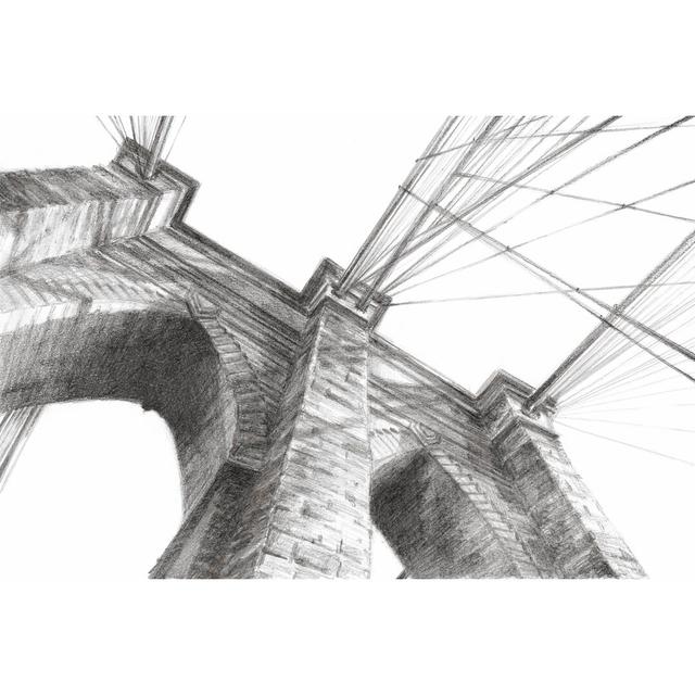 Brooklyn Bridge Panorama by Ethan Harper - Wrapped Canvas Print Borough Wharf Size: 61cm H x 91cm W on Productcaster.