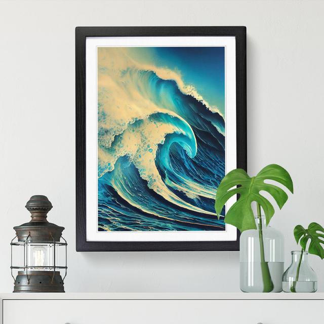 Seascape Spray - Single Picture Frame Painting House of Hampton Frame Option: Black, Size: 64cm H x 46cm W x 2cm D on Productcaster.