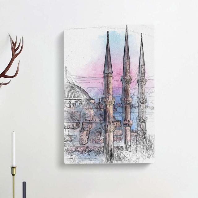 The Hagia Sophia Museum in Abstract - Wrapped Canvas Graphic Art Print East Urban Home Size: 76cm H x 50cm W x 3cm D on Productcaster.