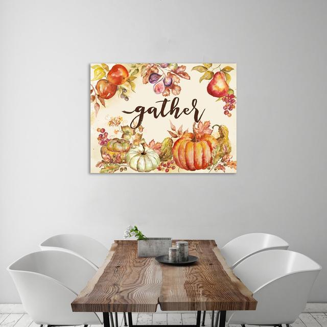 'Harvest Pumpkin & Fruit: Gather' Painting on Wrapped Canvas Brambly Cottage Size: 76 cm H x 102 cm W on Productcaster.