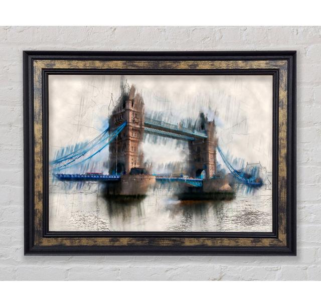 Tower Bridge Watercolour - Single Picture Frame Art Prints Bright Star Size: 59.7cm H x 84.1cm W x 8cm D on Productcaster.