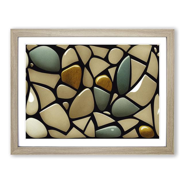 Shiny River Pebbles Vol.1 - Picture Frame Graphic Art 17 Stories Size: 25cm H x 34cm W x 2cm D, Frame Colour: Oak on Productcaster.