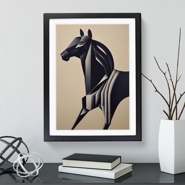 Horse Abstract No.3 - Single Picture Frame Print Metro Lane Frame Colour: Black, Size: 34cm H x 25cm W x 2cm D on Productcaster.