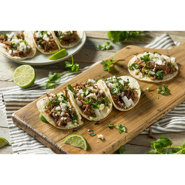 Beef Barbacoa Tacos by Bhofack2 - Wrapped Canvas Photograph Ebern Designs Size: 20cm H x 30cm W x 3.8cm D on Productcaster.