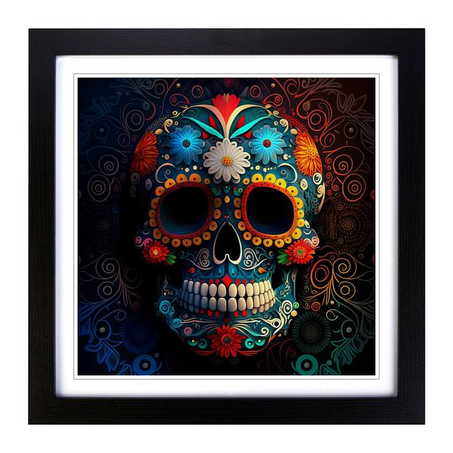 Sugar Skull - Single Picture Frame Print on Wood World Menagerie Format: Black on Productcaster.