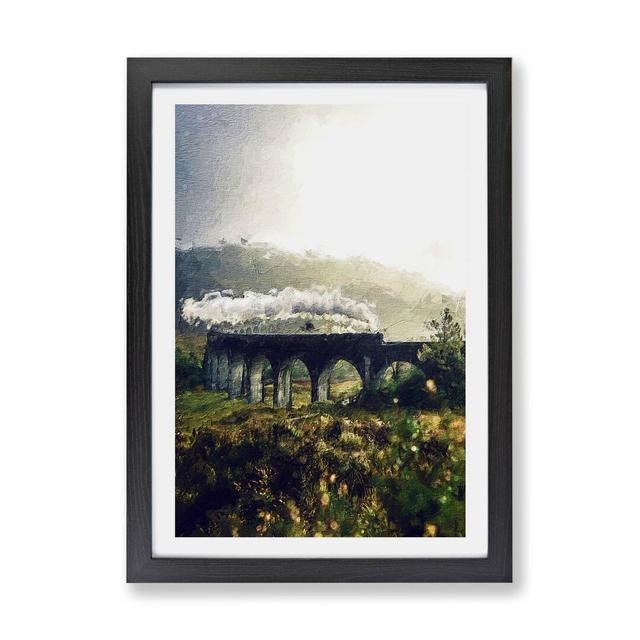 'Steam Train over Glenfinnan Viaduct' - Picture Frame Painting Print on Paper East Urban Home Size: 45cm H x 63cm W x 2cm D, Frame Option: Black on Productcaster.