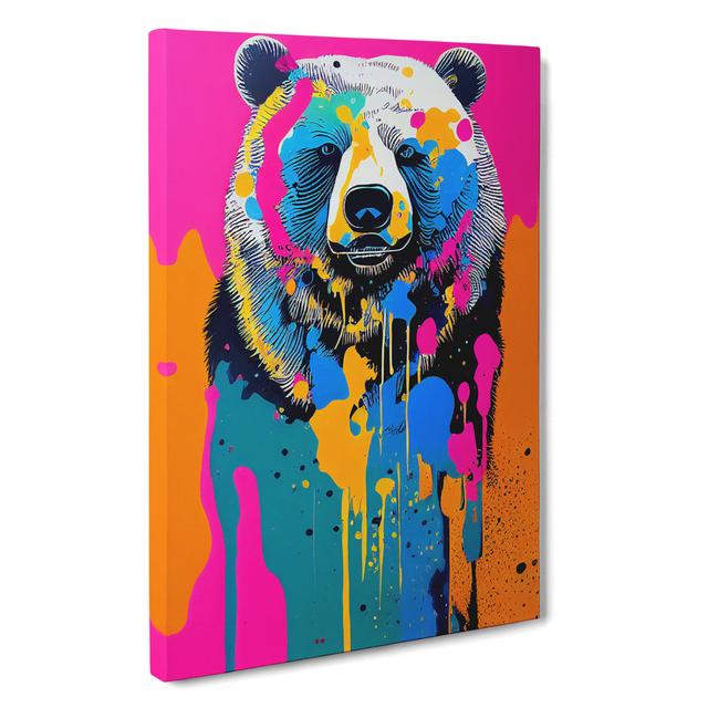 Dripping Paint Bear No.1 - Wrapped Canvas Print Alpen Home Size: 76cm H x 50cm W on Productcaster.