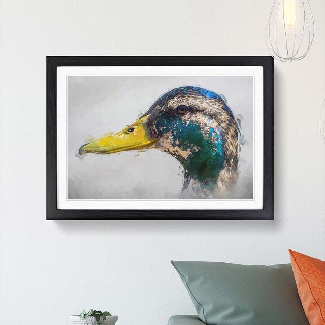 Mallard Duck Moulting in Abstract - Picture Frame Graphic Art Print East Urban Home Size: 60cm H x 91cm W x 2cm D, Frame Option: Black on Productcaster.