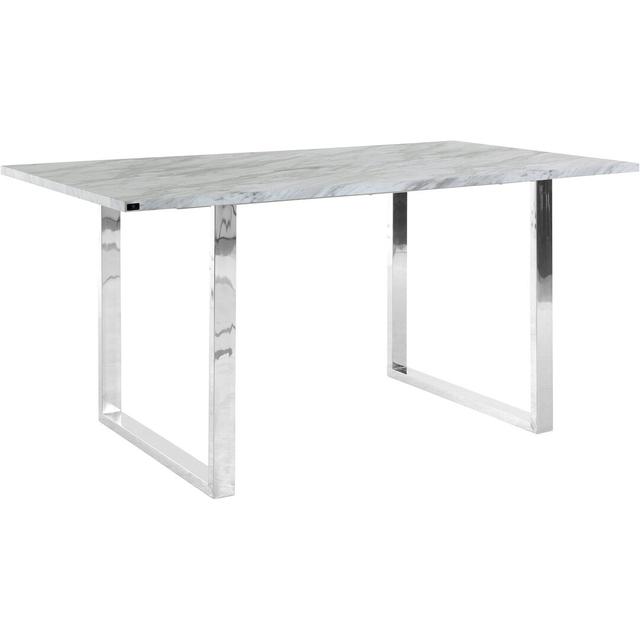 Liam D.Table 120 Marble/Chrome Ivy Bronx Size: H76 x L160 x W90cm, Table Top Colour: Marmor on Productcaster.