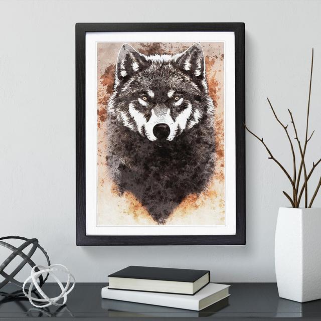 XV1022-5275X Wolf Painting No.1 - Single Picture Frame Print Alpen Home Size: 34cm H x 25cm W x 2cm D, Frame Colour: Black Framed on Productcaster.