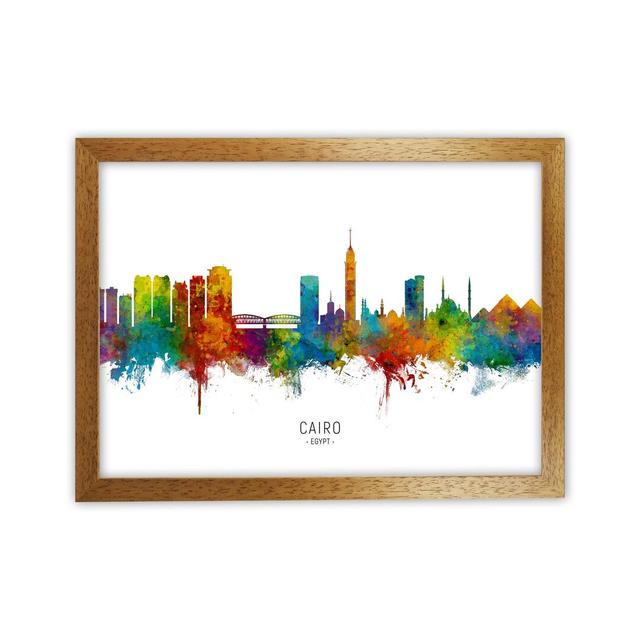 Cairo Egypt Skyline by Michael Tompsett - Print Latitude Run Size: 25cm H x 34cm W x 3cm D, Format: Brown Framed on Productcaster.