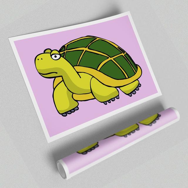 Big Turtle Paper Print East Urban Home Colour: Pink, Size: 100cm H x 141.4cm W on Productcaster.