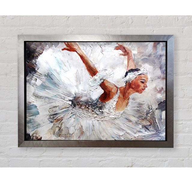 White Ballerina 2 Framed Print Wall Art Rosdorf Park Size: 42cm H x 59.7cm W x 3.4cm D, Format: Silver Framed Paper on Productcaster.